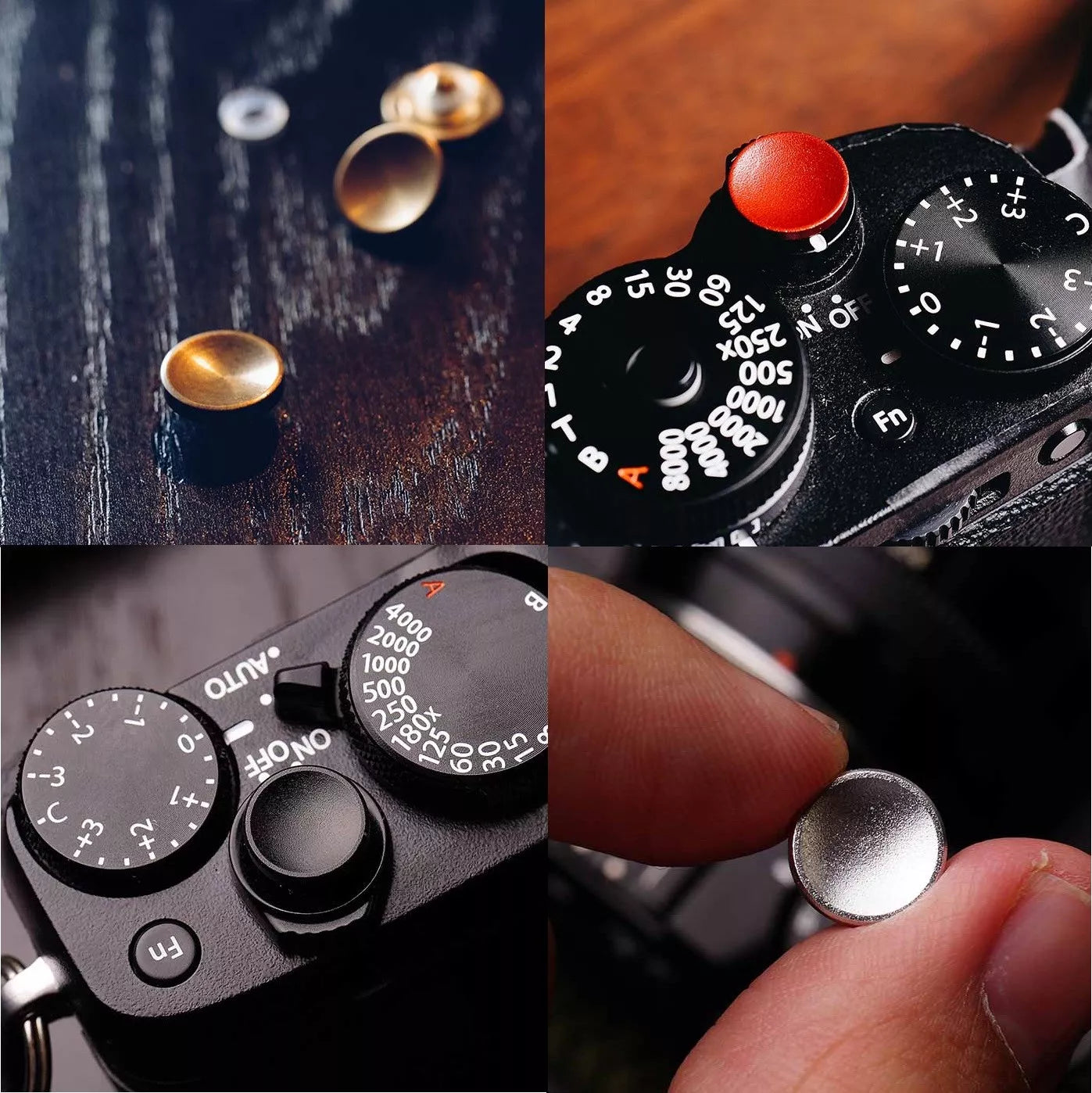SICHER Concave Soft Release Shutter Button For Camera - Green, Quality Brass