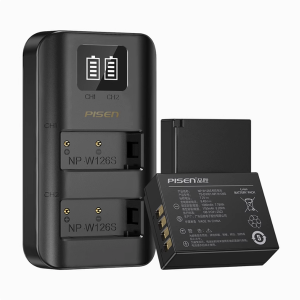 PISEN W126S (NP-W126) Battery and Charger Set