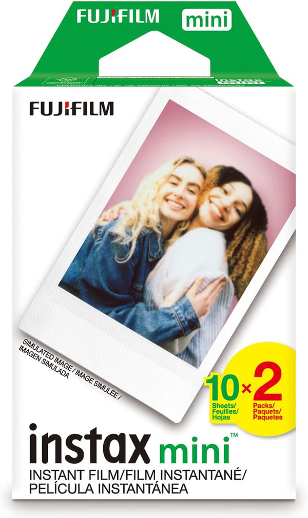 Fujifilm Instax Mini WHITE - Twin Pack 20 Sheets Instant Color Film
