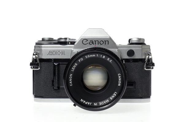 Canon AE-1 Vintage SLR 35mm Film Camera w/ Canon Lens FD 50mm f1.8 Lens