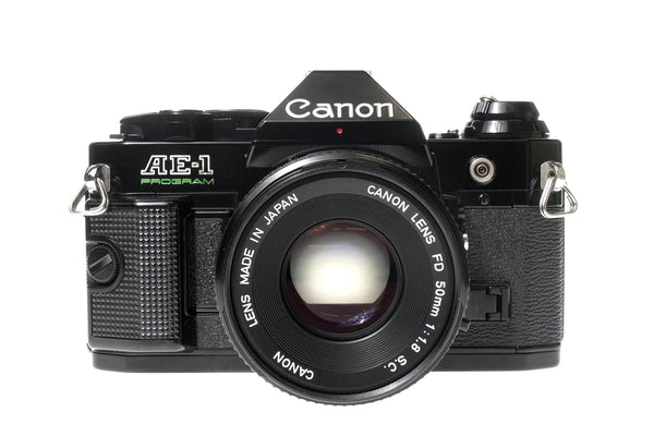 Canon AE-1 Program 35mm SLR Film Camera w/ FD 50mm f1.8 S.C. Lens
