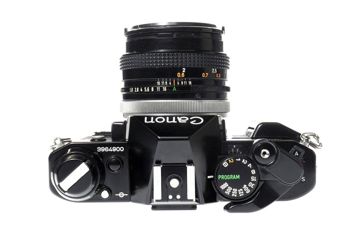 Canon AE-1 Program 35mm SLR Film Camera w/ FD 50mm f1.8 S.C. Lens