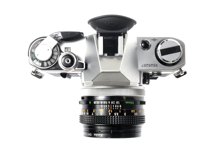 Canon AE-1 35mm SLR Film Camera w/ FD 50mm f1.8 S.C. Lens