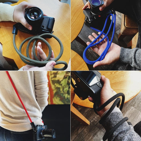 Climbing Rope and Leather Braided Camera Strap